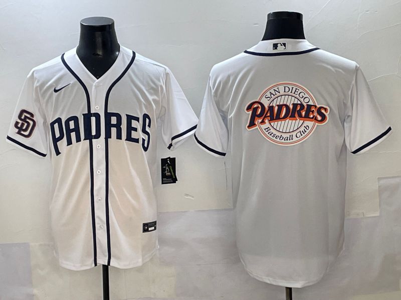 Men 2025 San Diego Padres Blank White Game Nike MLB Jersey style 19